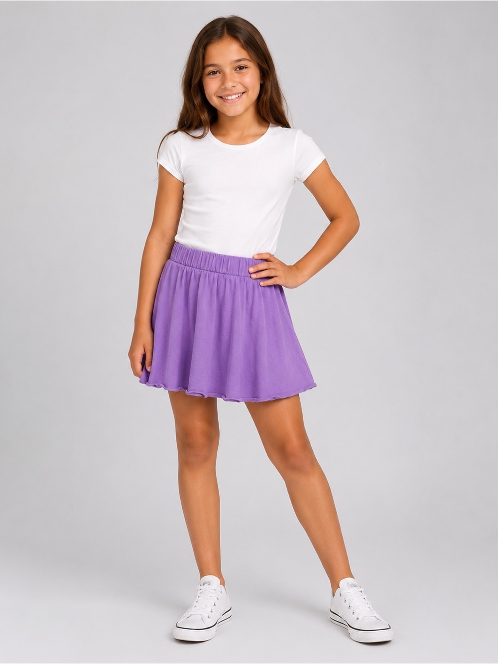 Gap Kids Purple Skater Skirt Girls XXL (12–14) Cotton Blend Elastic Waist